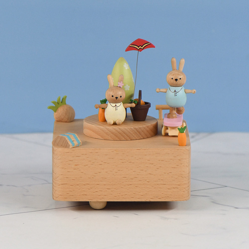 Bunny Skater - It's always Coca-Cola tune - Wooden Music Box