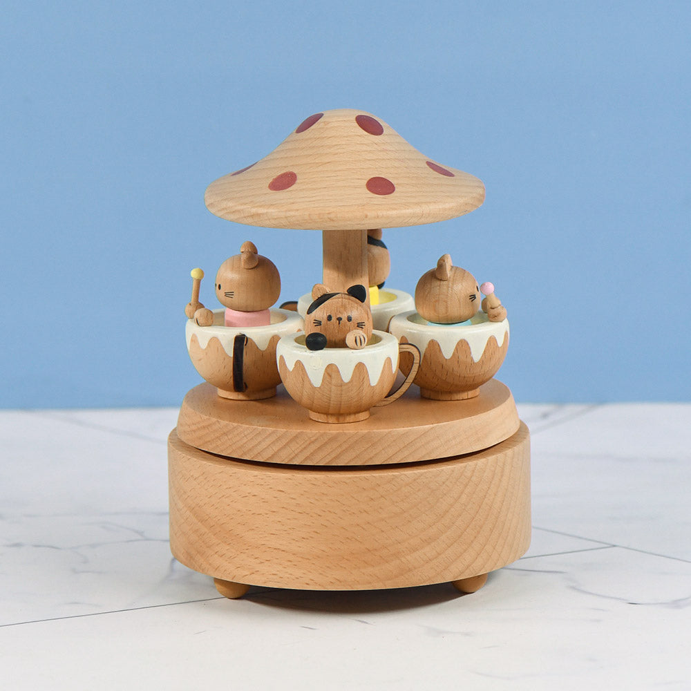 Cat Paradise - Small World Tune - Premium Wooden Music Box