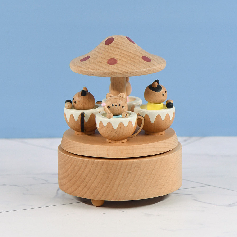 Cat Paradise - Small World Tune - Premium Wooden Music Box