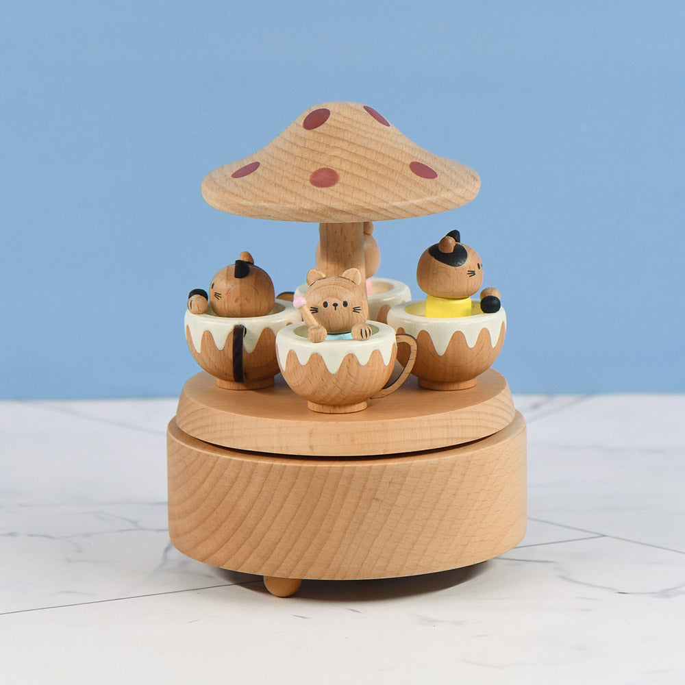 Cat Paradise - Small World Tune - Premium Wooden Music Box