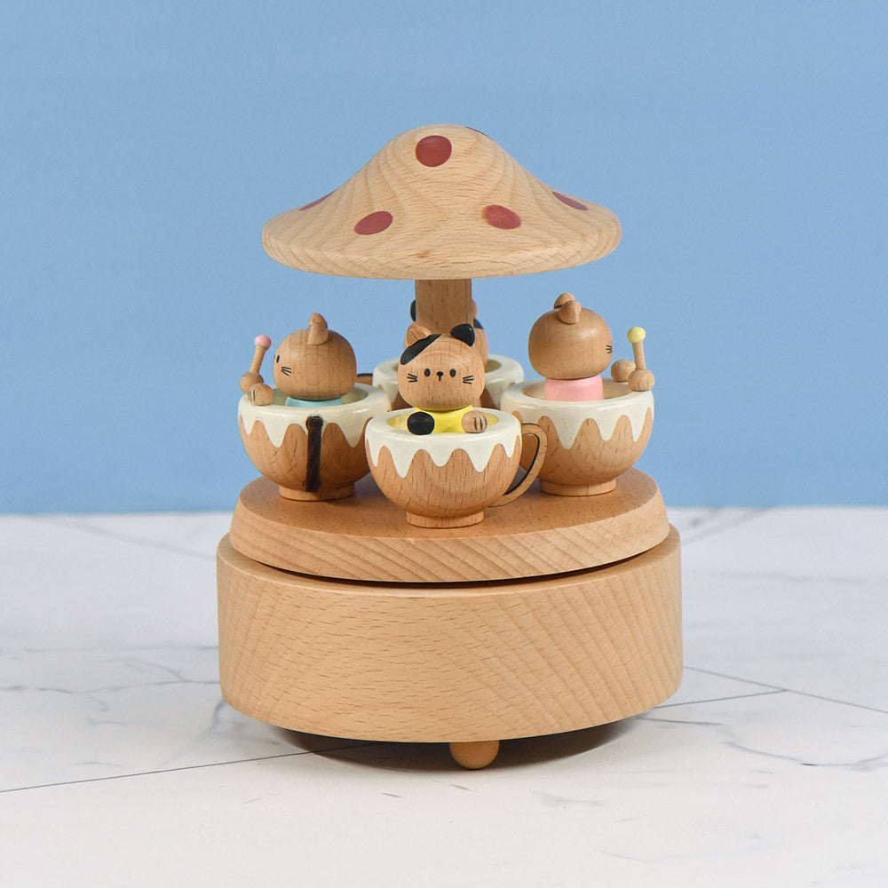 Cat Paradise - Small World Tune - Premium Wooden Music Box