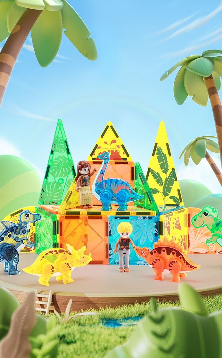 Magnetic Tiles Dino Zone 49 Pcs Set