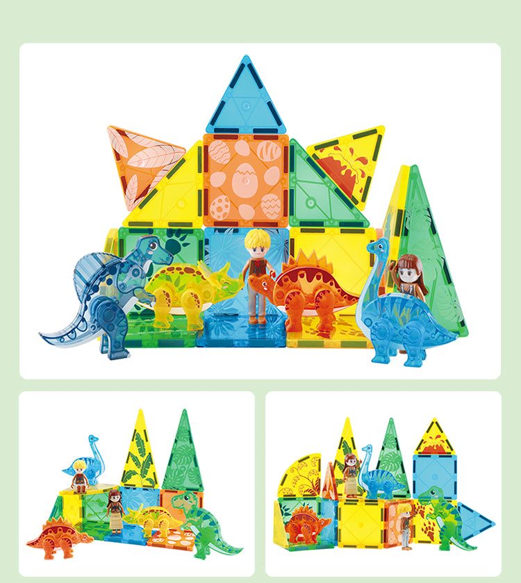 Magnetic Tiles Dino Zone 49 Pcs Set