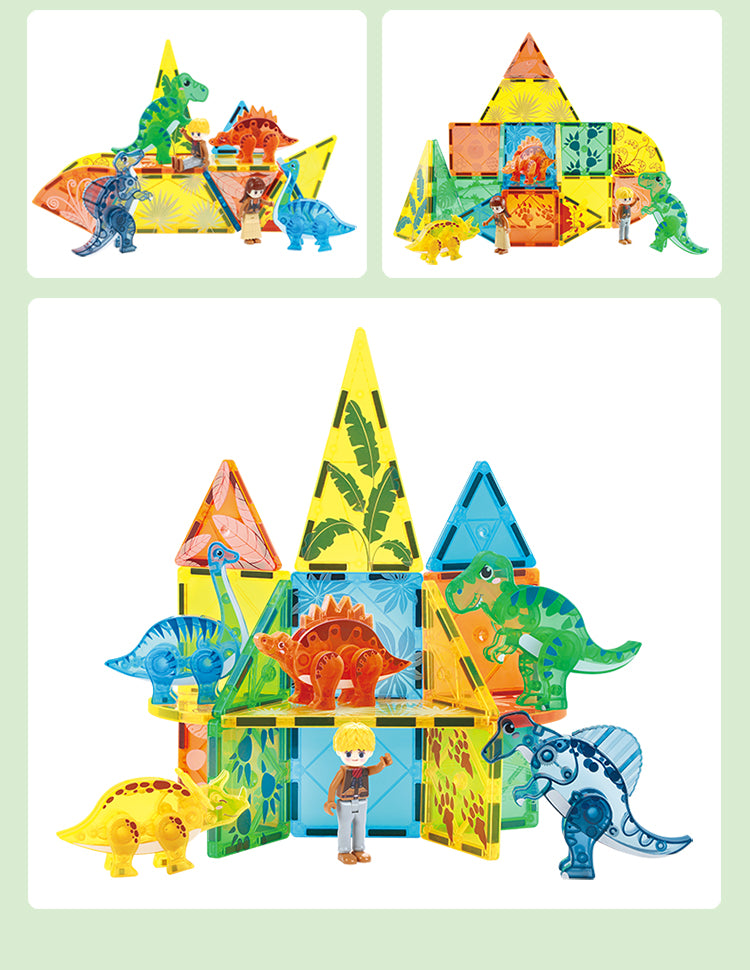 Magnetic Tiles Dino Zone 49 Pcs Set