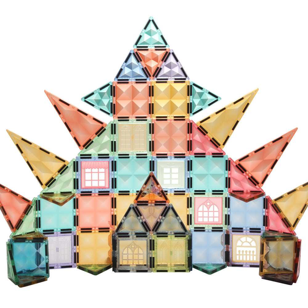 KEBO Magnetic Construction Set - 70 Pcs Building Tiles for Kids
