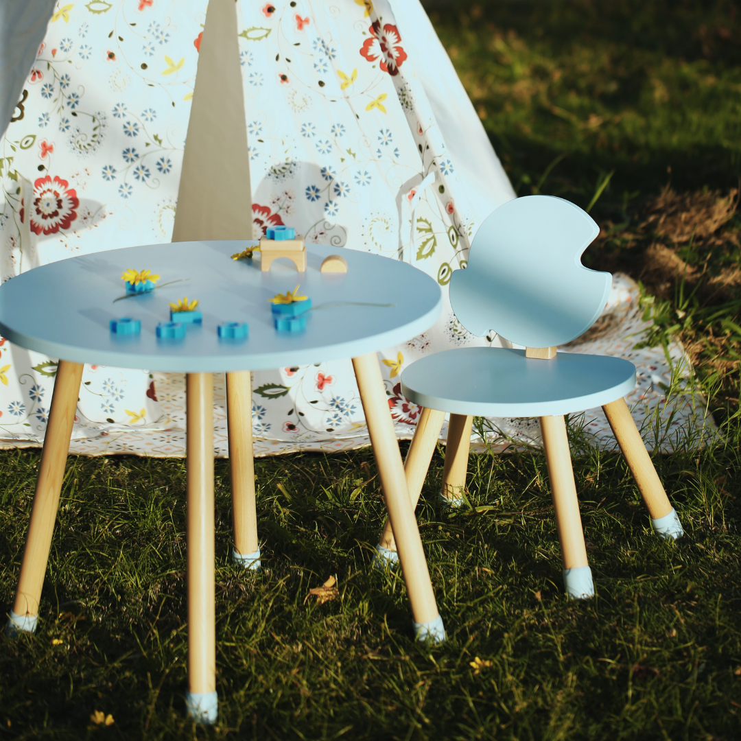 Premium Kids Wood Table and Chair Set (1 table & 2 chairs)