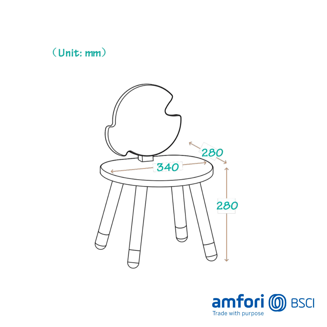 Premium Kids Wood Chair - Fish