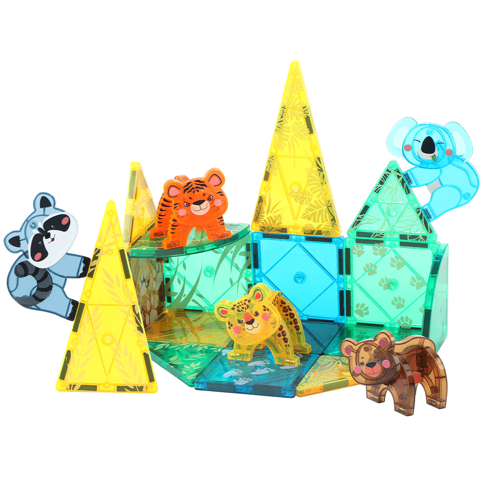 Magnetic Tiles Jungle Animals 56 Pcs Set