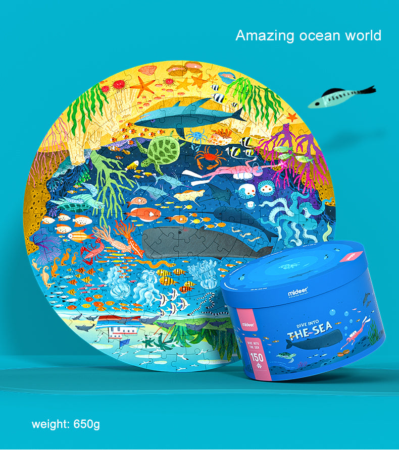 150Pcs Round Puzzles - Dive into the Sea Age5+