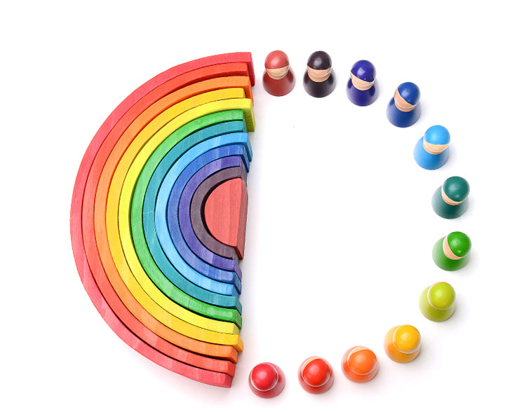 Prism Play 12-Piece Wooden Rainbow People Set