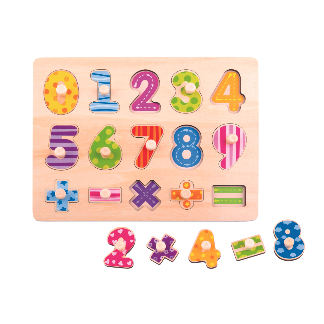 Wooden Number Maths Peg Puzzle