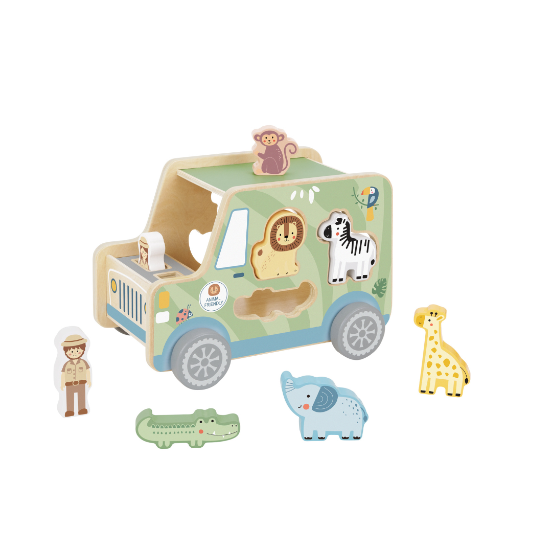 Tooky Toy Wooden Animal Jeep