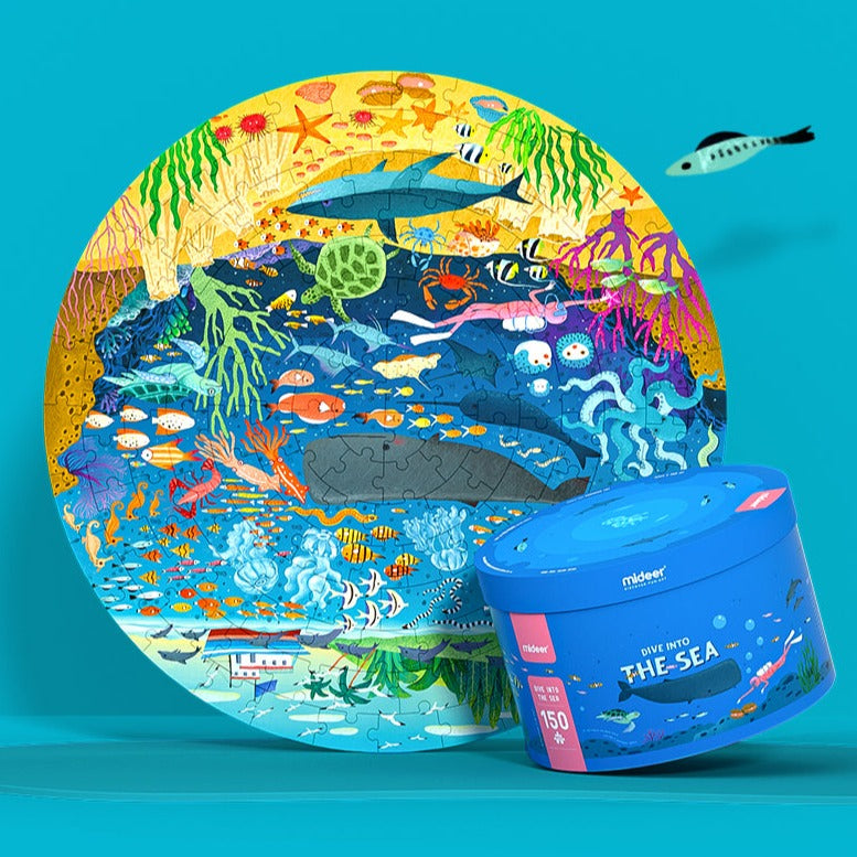 150Pcs Round Puzzles - Dive into the Sea Age5+