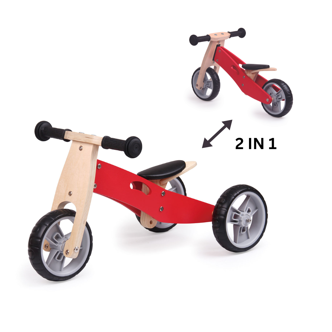 UDEAS 2 in 1 Mini Balance Bike Red Tahi Toy