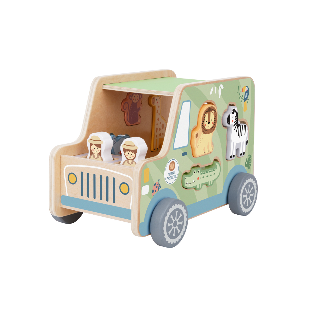 Tooky Toy Wooden Animal Jeep