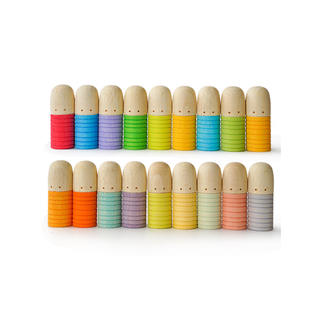 Prism Play 18 Pcs Pastel Rainbow Brots Stick people