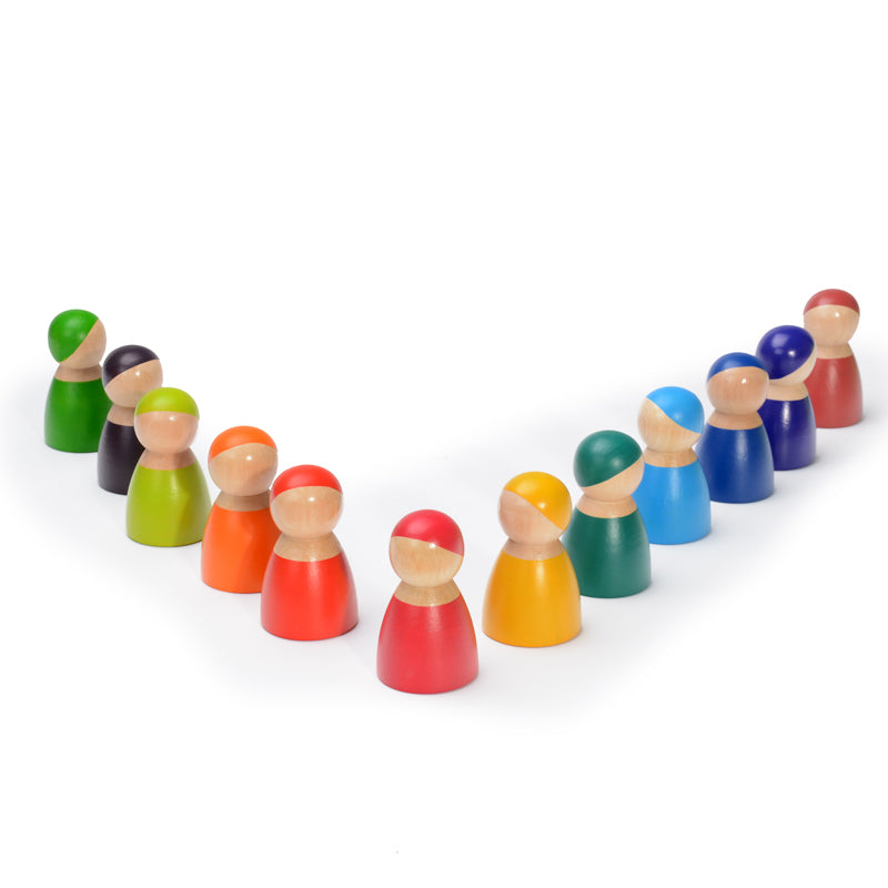 Prism Play 12-Piece Wooden Rainbow People Set