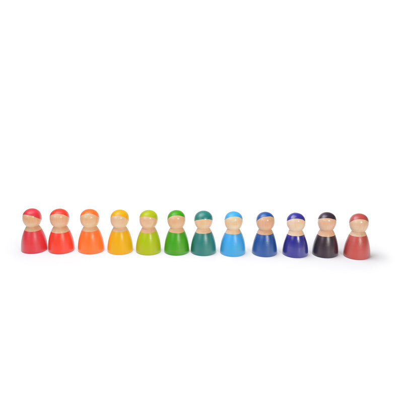 Prism Play 12-Piece Wooden Rainbow People Set