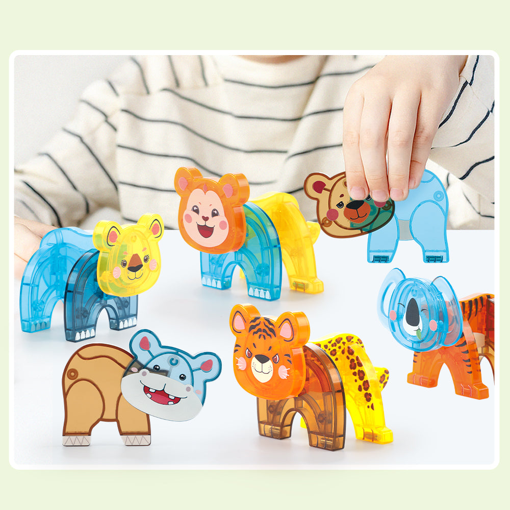 Magnetic Tiles Jungle Animals 56 Pcs Set