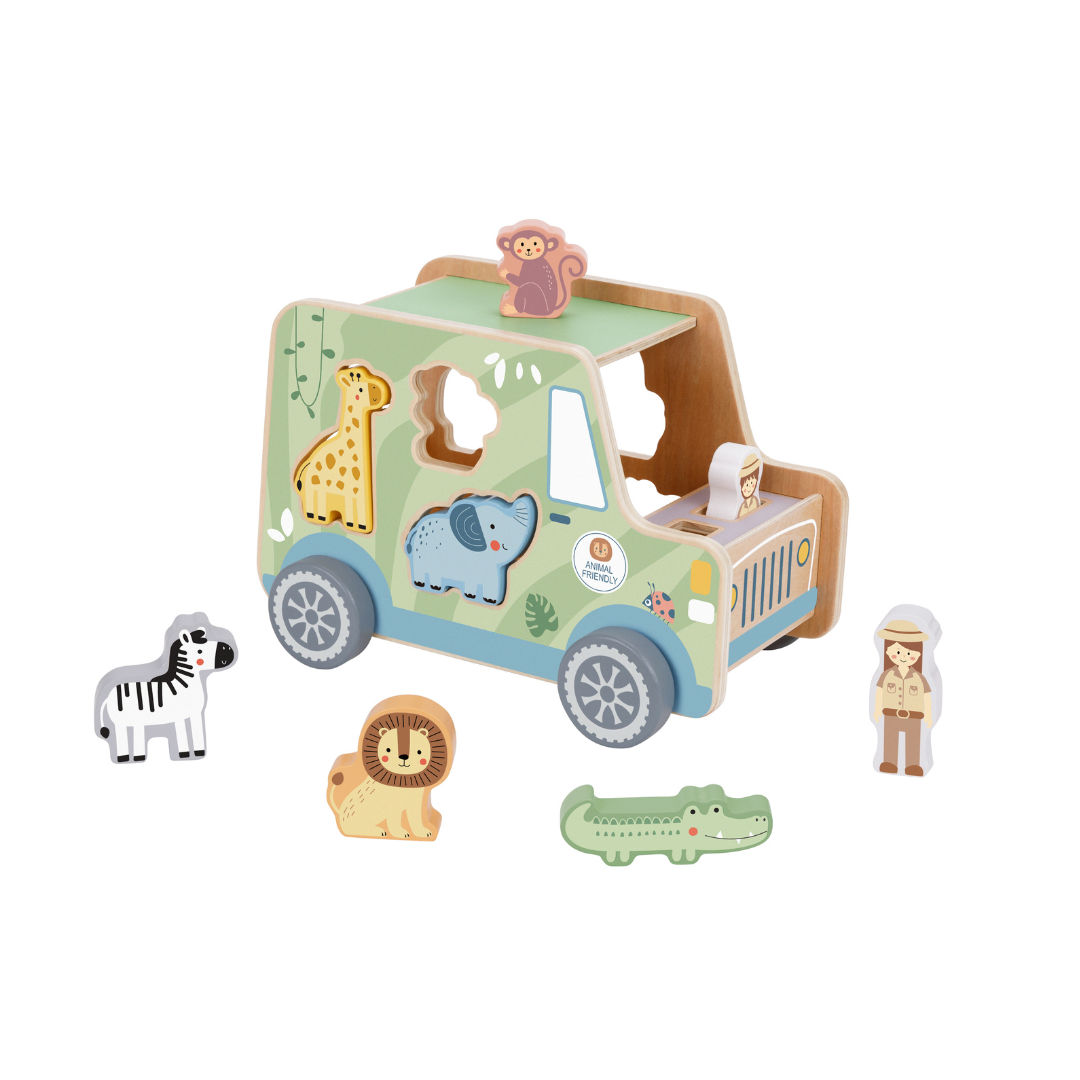 Tooky Toy Wooden Animal Jeep
