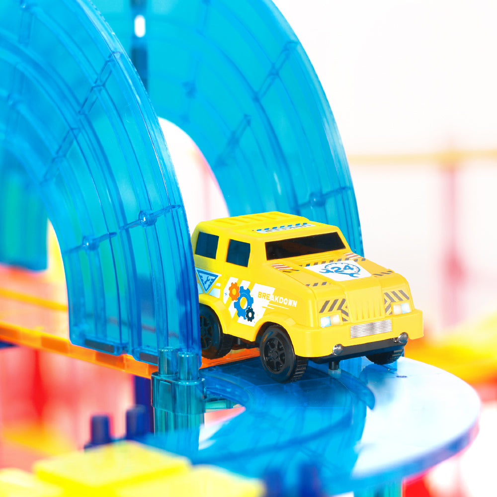 150 Pcs Magnetic Tiles Racing Car Set