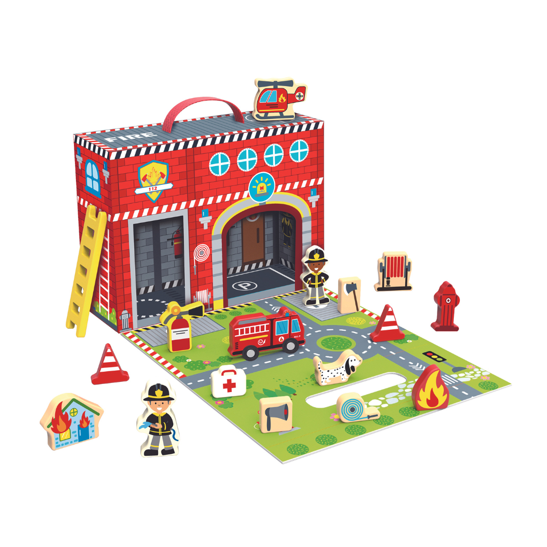 Wooden play fire station sales