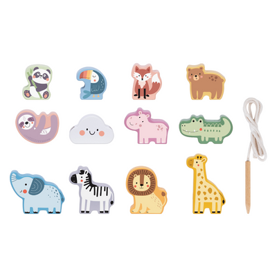 Wooden Lacing Blocks - Wild Animal