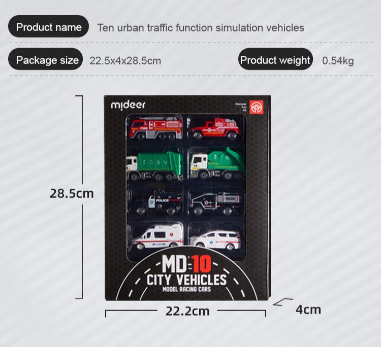 Alloy Racing Cars - City Vehicles 10pcs