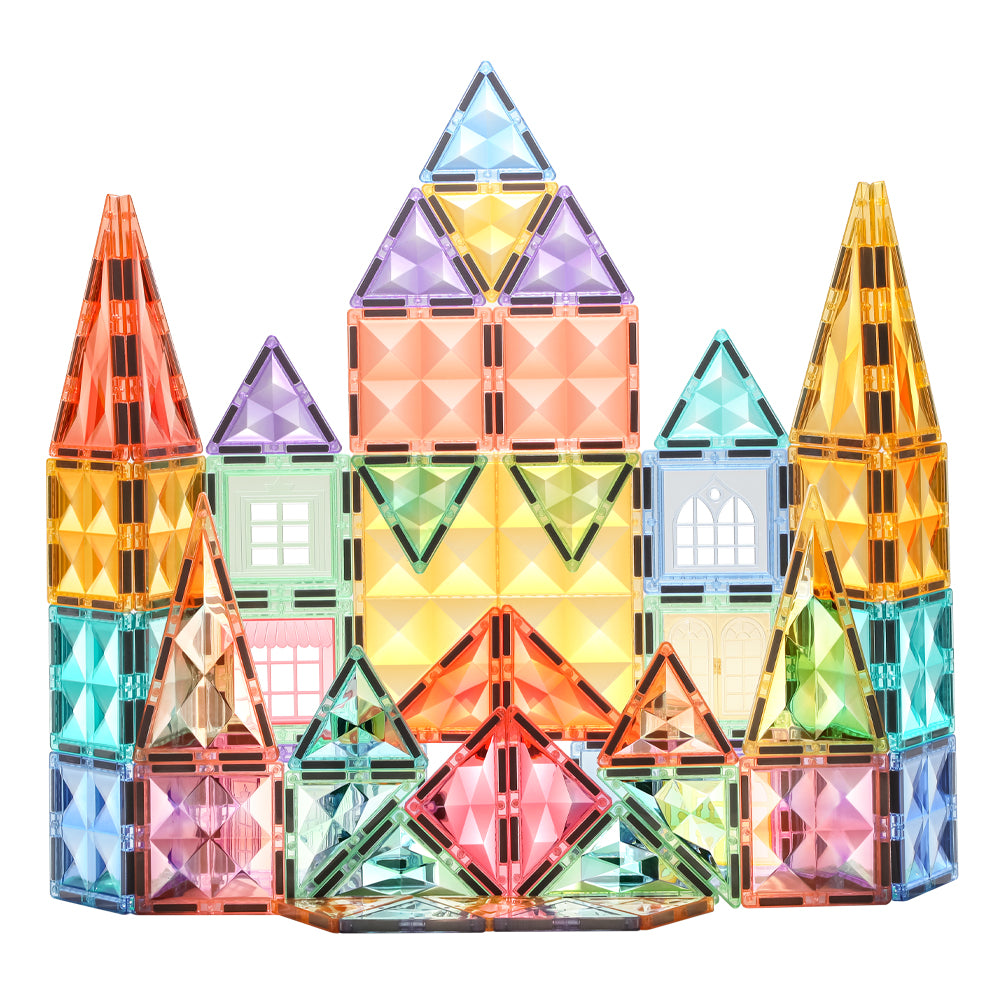 KEBO Magnetic Construction Set - 70 Pcs Building Tiles for Kids