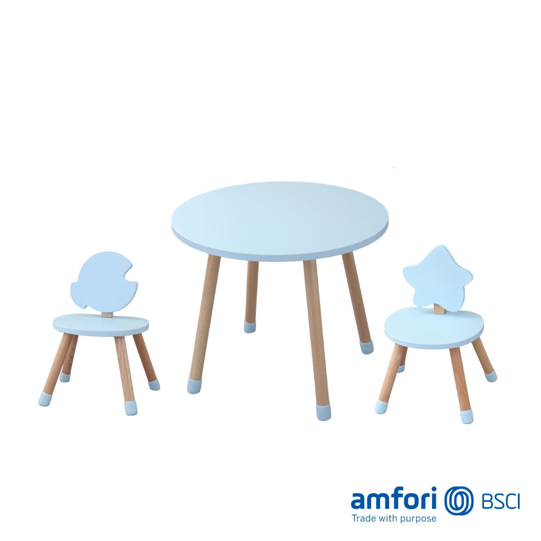Premium Kids Wood Table and Chair Set (1 table & 2 chairs)