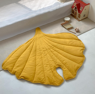 Ginkgo Leaf Quilted Playmat Tummy Time Rug - 127cm*115cm