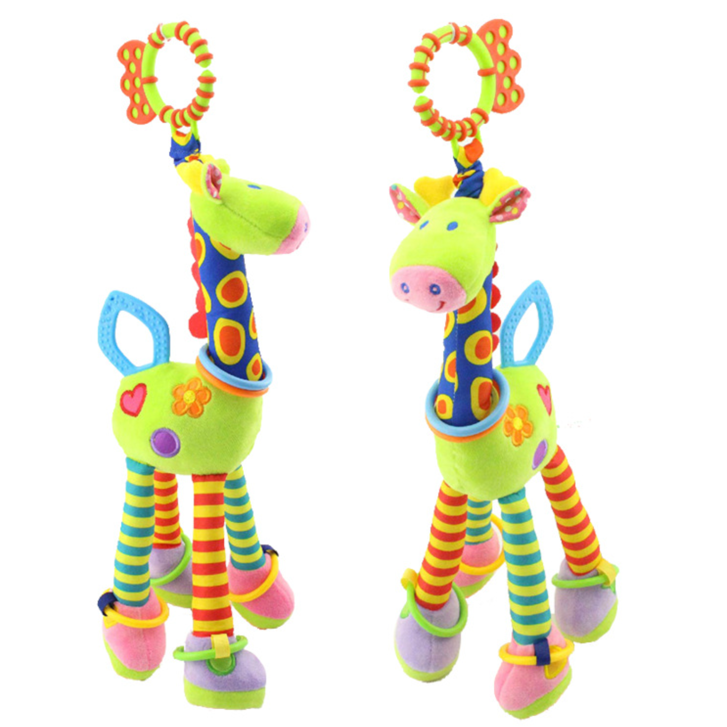 Soft Giraffe Hanging Toy with Sound and Teether Tahi Toy