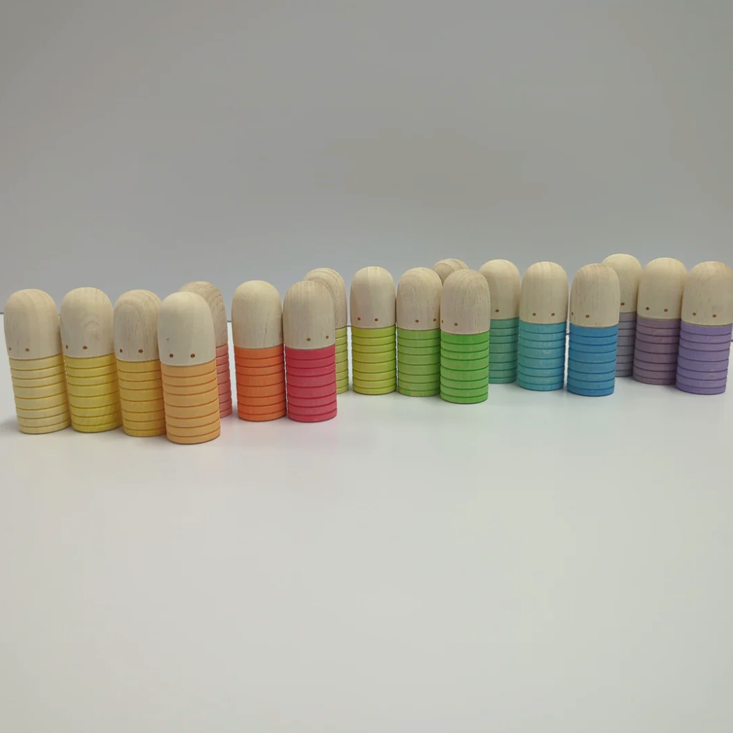 Prism Play 18 Pcs Pastel Rainbow Brots Stick people