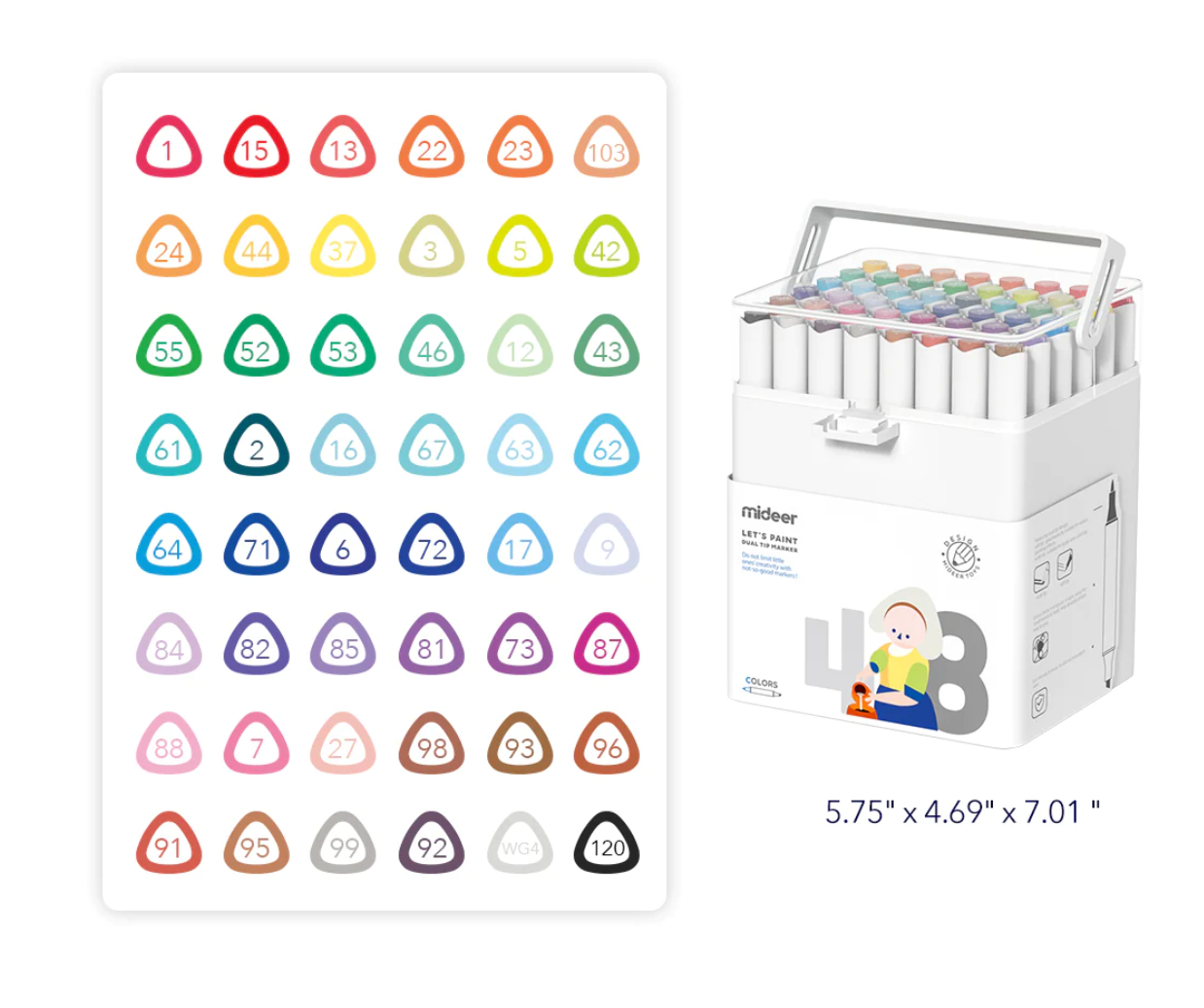 Let's Paint! Water-based Dual Tip Marker 48 Colors