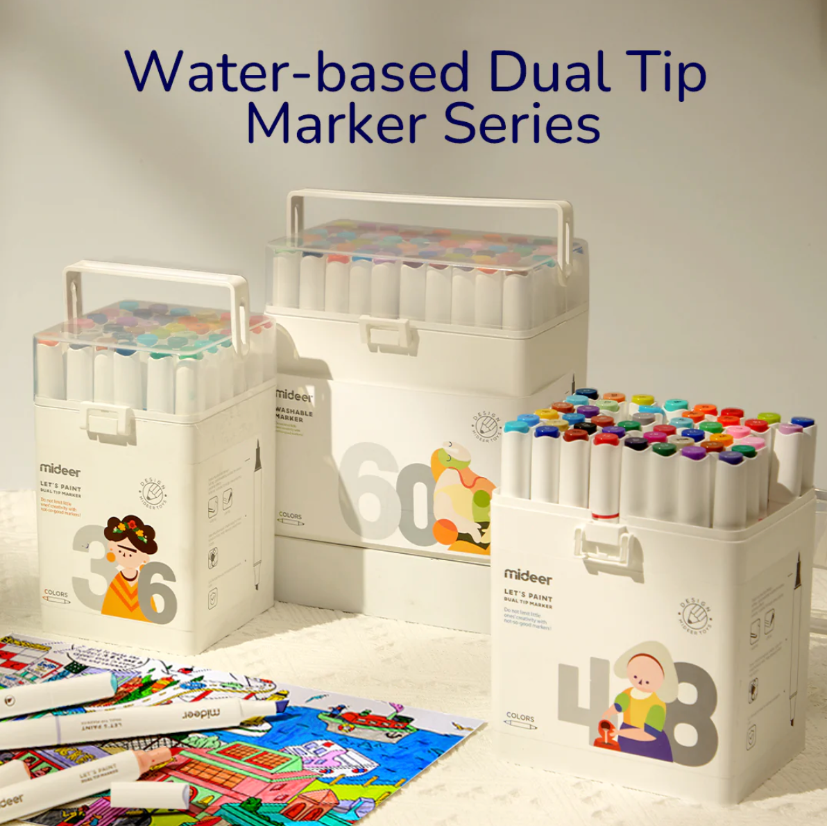 Let's Paint! Water-based Dual Tip Marker 24 Colors