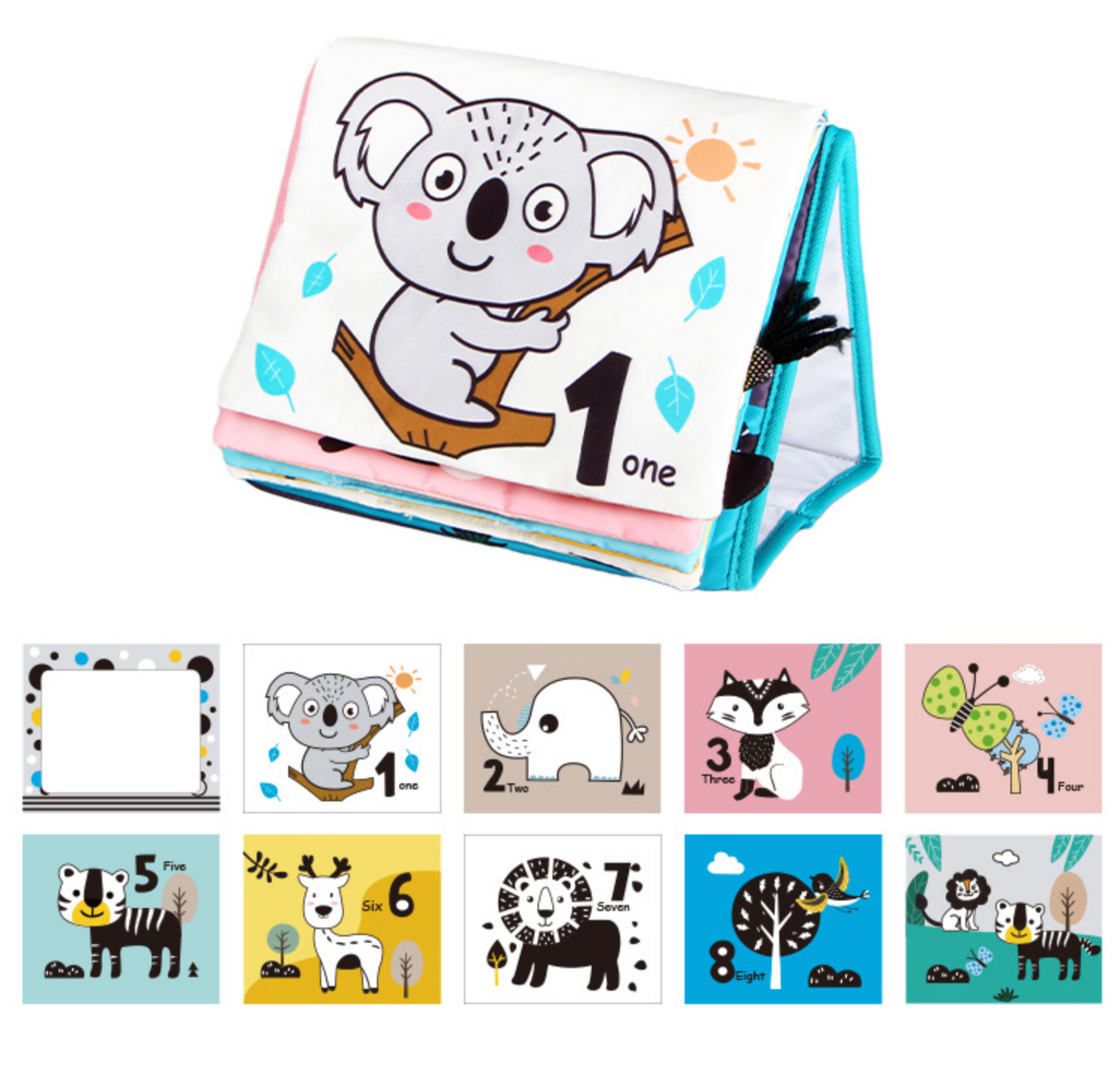 Tummy Time Sensory Mirror with Animal World