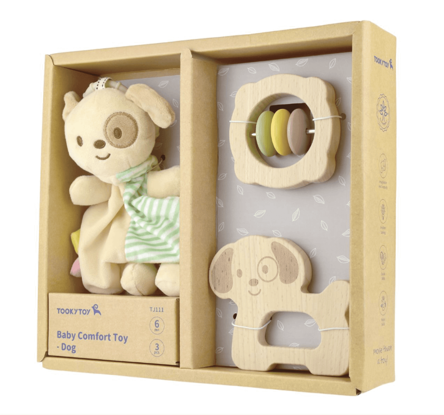 Tooky Toy's Baby Comforter Rattle Gift Set - Puppy Dog