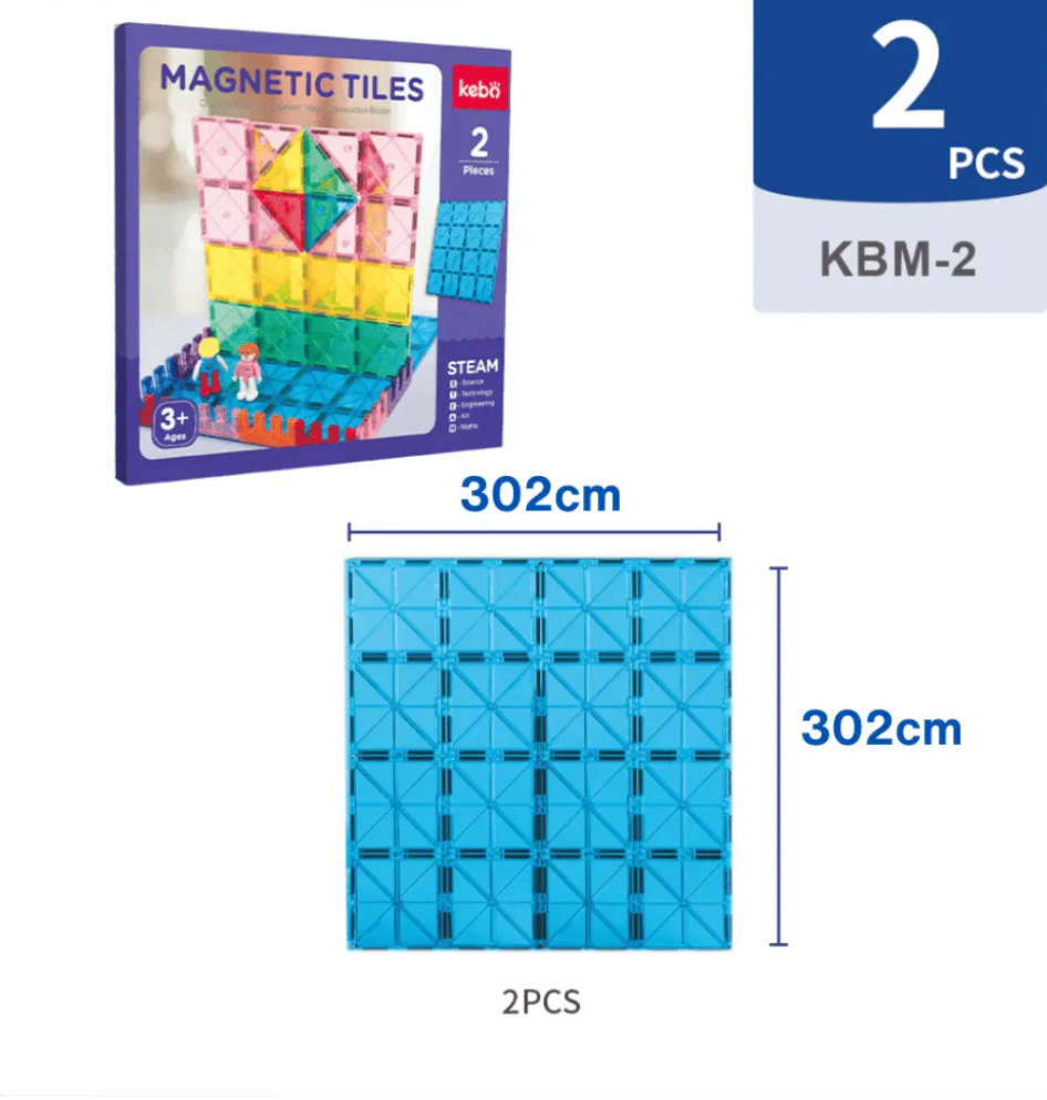 Kebo Large Magnetic Tiles (30x30cm) - 2 Pieces