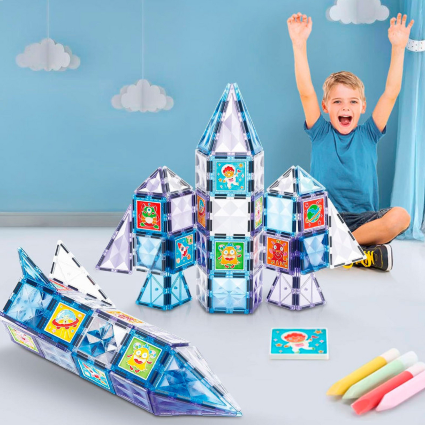 Magnetic Tiles Magnepaint - 58 Pieces