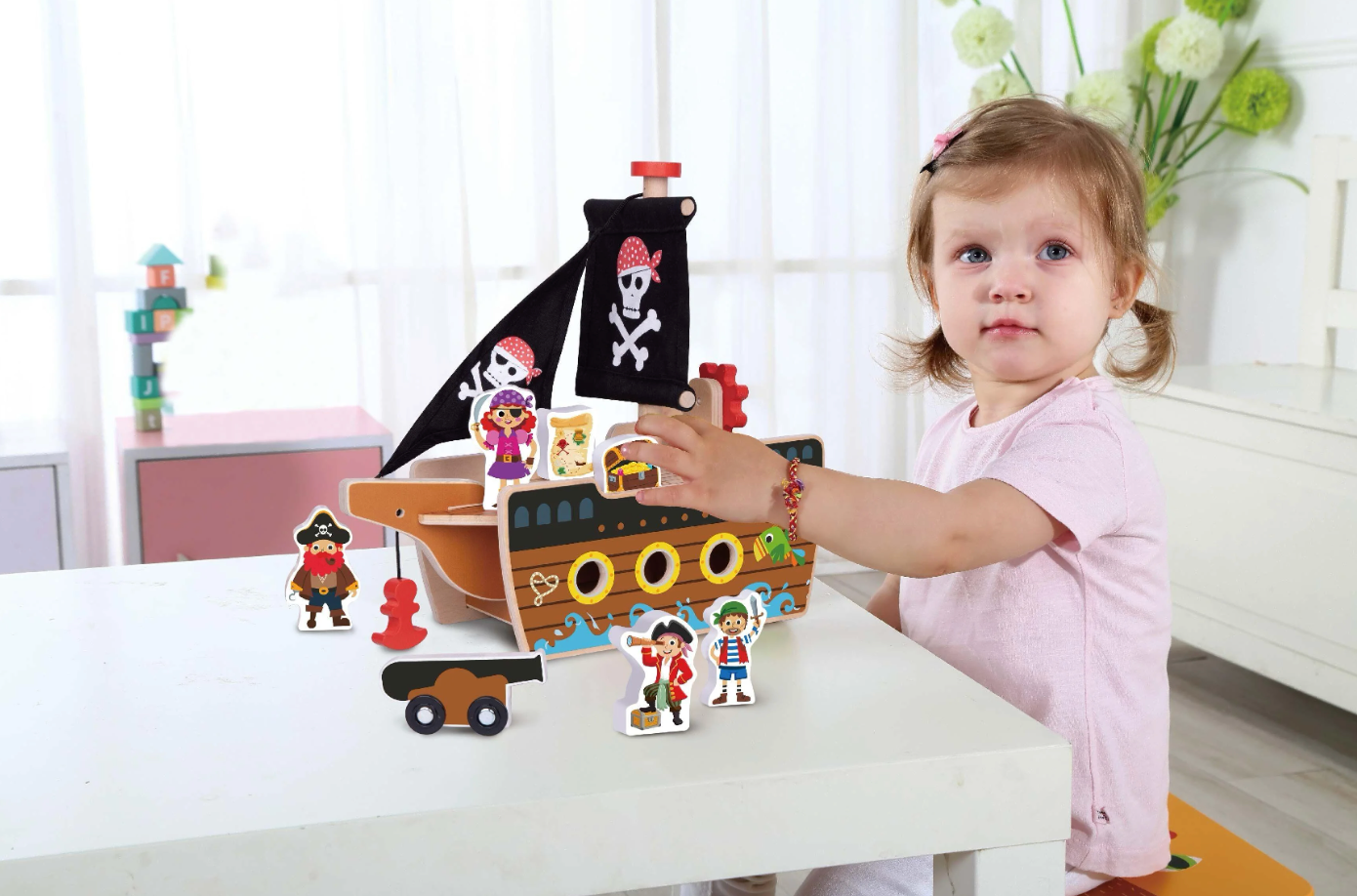 Wooden Pirate Ship Playset