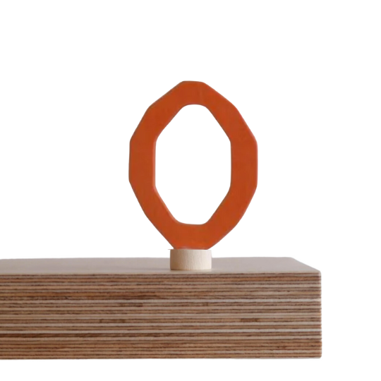 Wooden Number Zero Decoration
