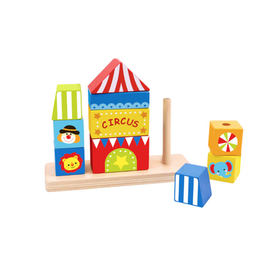 Tooky Toy Wooden Circus Block Tower