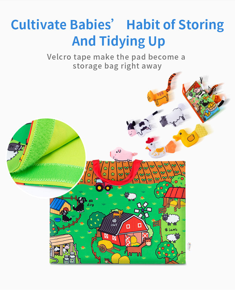 JollyBaby Take-Along Play Mat with Cloth Book - Glacier(Gift box)