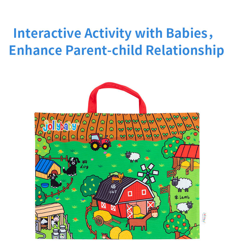 JollyBaby Take-Along Play Mat with Cloth Book - Glacier(Gift box)
