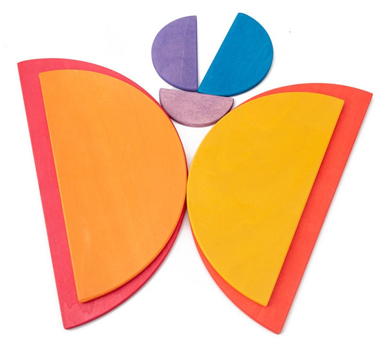 Wooden Rainbow Semi-Circles - butterfly