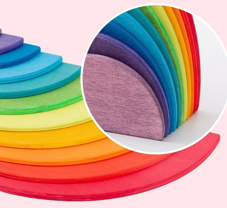 Wooden Rainbow Semi-Circles details