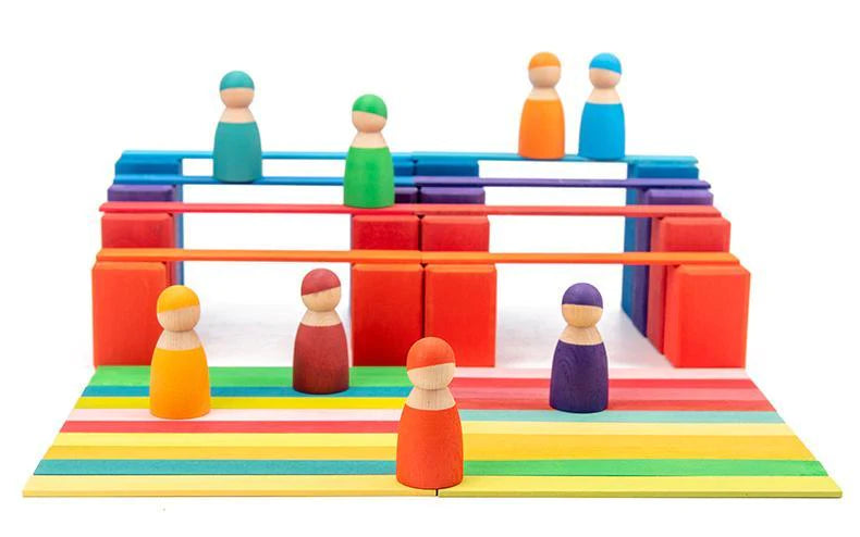 Super Deal Combo 2 - Wooden Rainbow Dolls set