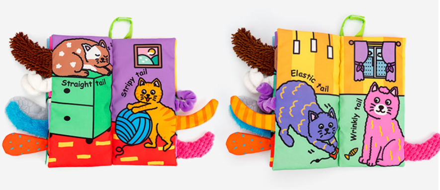Jollybaby Animals Stereoscopic Tails Cloth Book- Kitty
