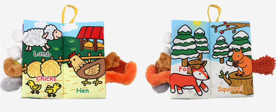 Jollybaby-Animals-Stereoscopic-Tails-Cloth-Book-plush