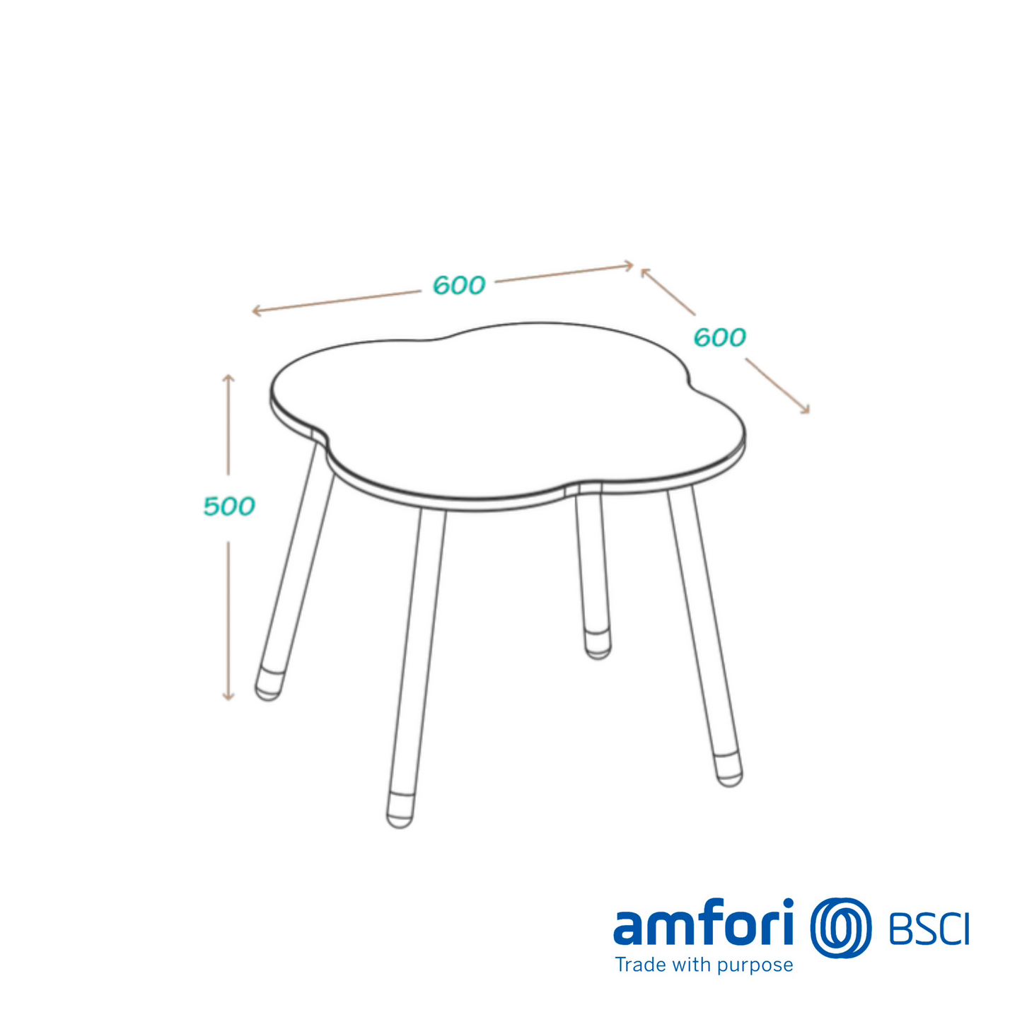 Premium Kids Wood Table - Blue